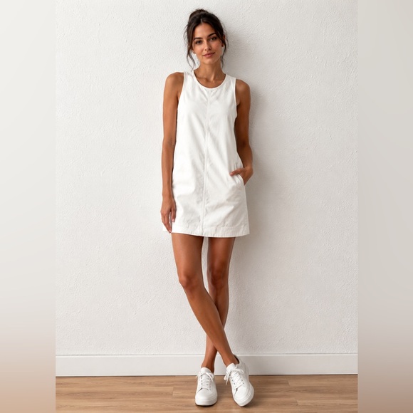 J. Crew Dresses & Skirts - J. Crew White denim Sleeveless Shift Dress 2